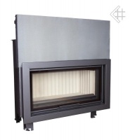 wkład kominkowy Mila 16 kW gilotyna z wyłożeniem płytami thermotte + glass